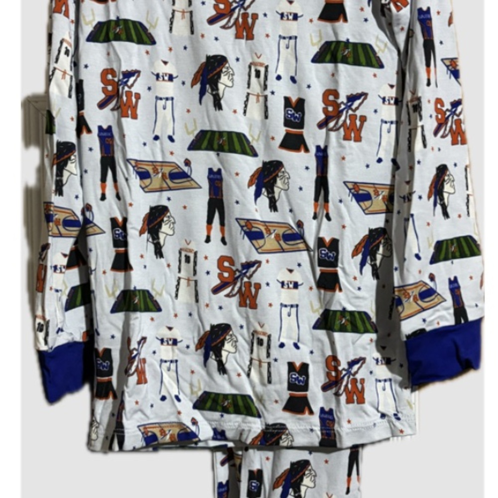 BAMBOO Kids 2 piece  Set with Blue and White Pattern